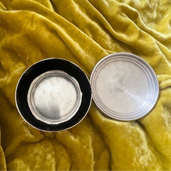 Vintage MCM Schroths Pewter Jewelry Box marked 20 chrome ring box trinket dish - Picture 2 of 9